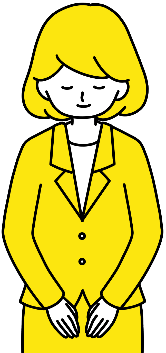 おじぎする女性